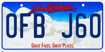 SD license plate 0FBJ60