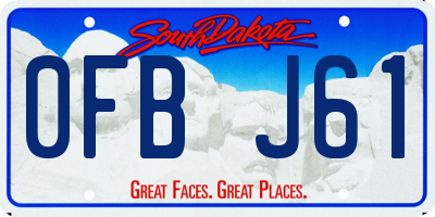 SD license plate 0FBJ61