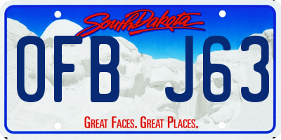 SD license plate 0FBJ63