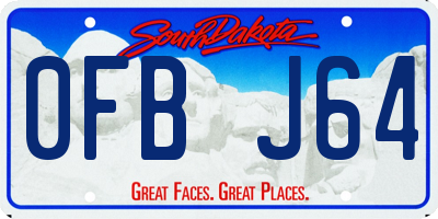 SD license plate 0FBJ64