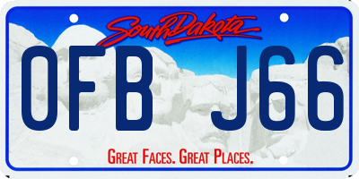 SD license plate 0FBJ66