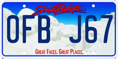 SD license plate 0FBJ67