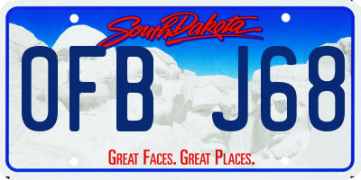 SD license plate 0FBJ68
