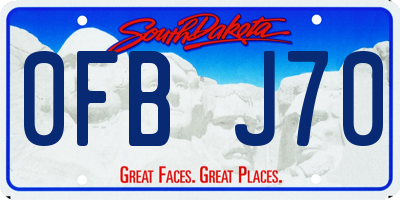 SD license plate 0FBJ70