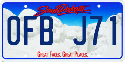 SD license plate 0FBJ71