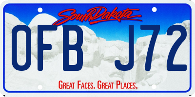 SD license plate 0FBJ72
