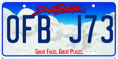 SD license plate 0FBJ73