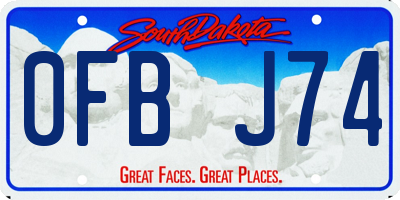 SD license plate 0FBJ74