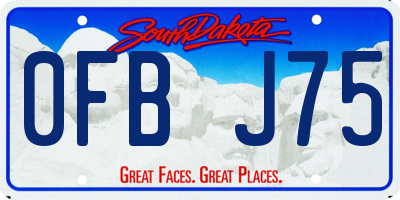 SD license plate 0FBJ75