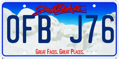 SD license plate 0FBJ76