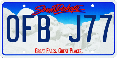 SD license plate 0FBJ77