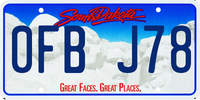 SD license plate 0FBJ78