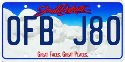 SD license plate 0FBJ80