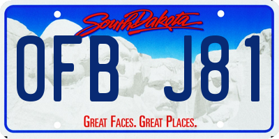 SD license plate 0FBJ81
