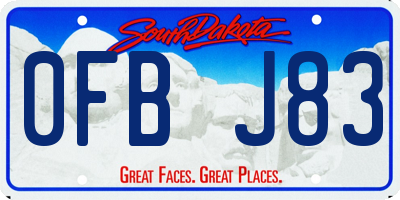 SD license plate 0FBJ83