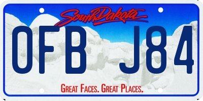 SD license plate 0FBJ84
