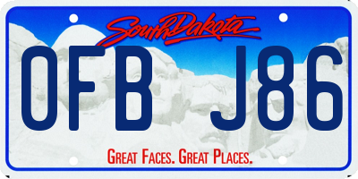 SD license plate 0FBJ86