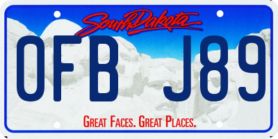 SD license plate 0FBJ89