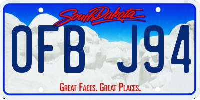 SD license plate 0FBJ94
