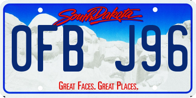 SD license plate 0FBJ96