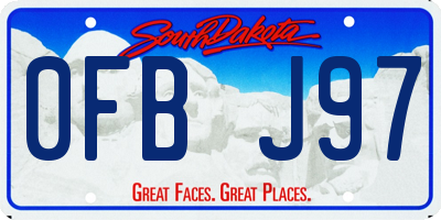 SD license plate 0FBJ97