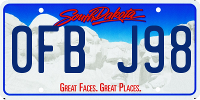 SD license plate 0FBJ98