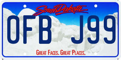 SD license plate 0FBJ99