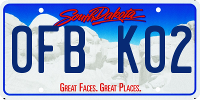SD license plate 0FBK02