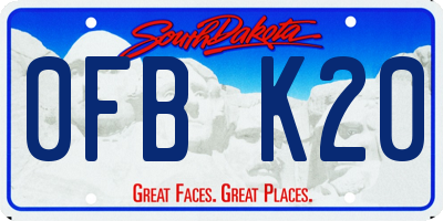 SD license plate 0FBK20