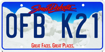 SD license plate 0FBK21