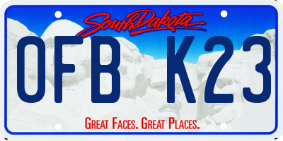 SD license plate 0FBK23