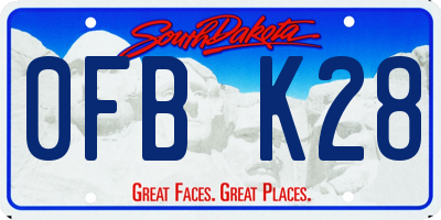 SD license plate 0FBK28