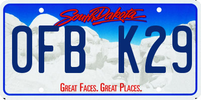 SD license plate 0FBK29