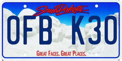 SD license plate 0FBK30