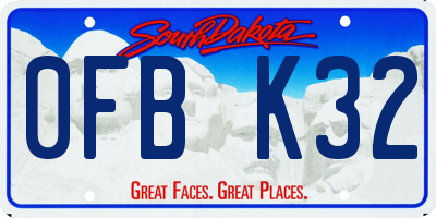 SD license plate 0FBK32