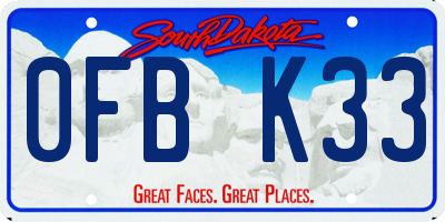SD license plate 0FBK33