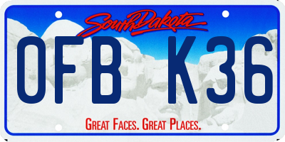 SD license plate 0FBK36