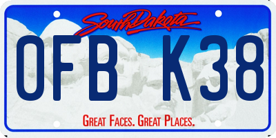 SD license plate 0FBK38