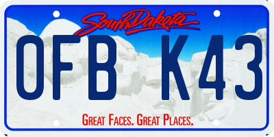 SD license plate 0FBK43