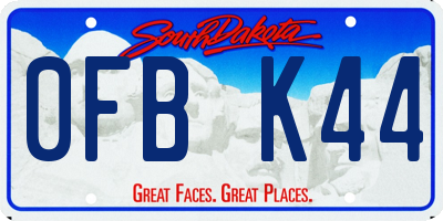 SD license plate 0FBK44