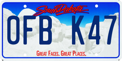 SD license plate 0FBK47