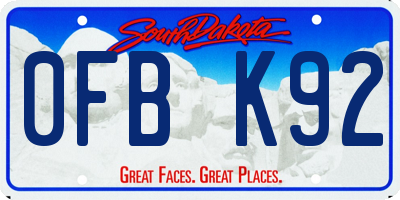SD license plate 0FBK92
