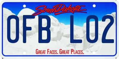 SD license plate 0FBL02
