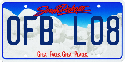SD license plate 0FBL08