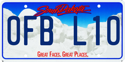 SD license plate 0FBL10