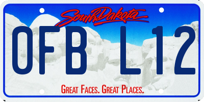 SD license plate 0FBL12