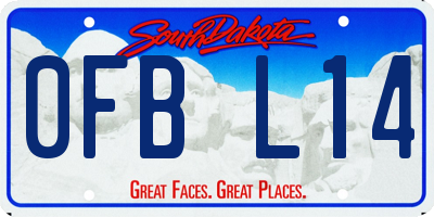SD license plate 0FBL14