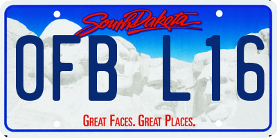 SD license plate 0FBL16