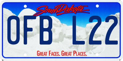 SD license plate 0FBL22