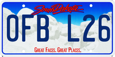 SD license plate 0FBL26